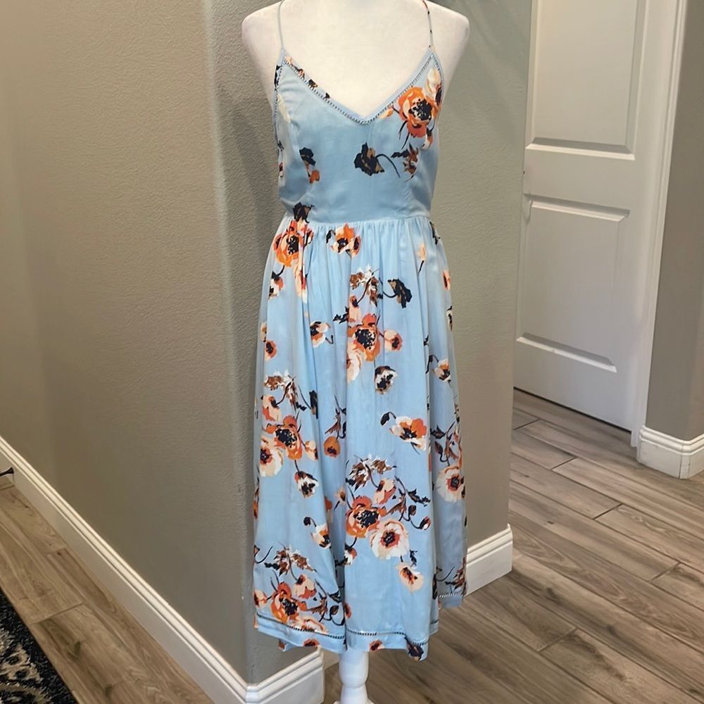 Cooperative Floral Open Back MIDI Dress Size 0